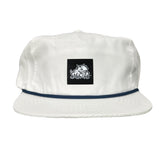 Flat Bill White with Navy Rope Canvas