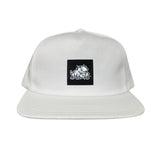 White Flat Bill Canvas Snapback