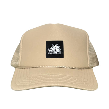 TCU Black Label Horned Frog Logo / 191 / Hat / TCU007 / MM - Khaki Foam Curved Snapback - Club Rehab