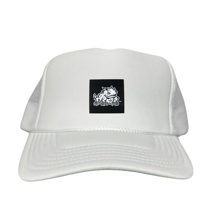 TCU Black Label Horned Frog Logo / 191 / Hat / TCU007 / MM - White Foam Curved Snapback - Club Rehab