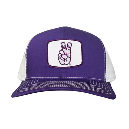 TCU Frog Hand Square Shape / Curved Bill Mesh Snapback / 126 / TCU001 - Purple / White Curved Mesh Snapback - Club Rehab