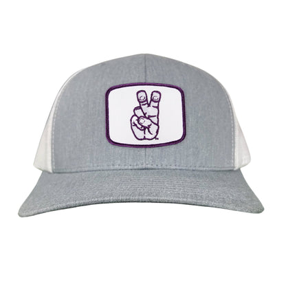 TCU Frog Hand Square Shape / Curved Bill Mesh Snapback / 126 / TCU001 - Heather Grey / White Curved Mesh Snapback - Club Rehab