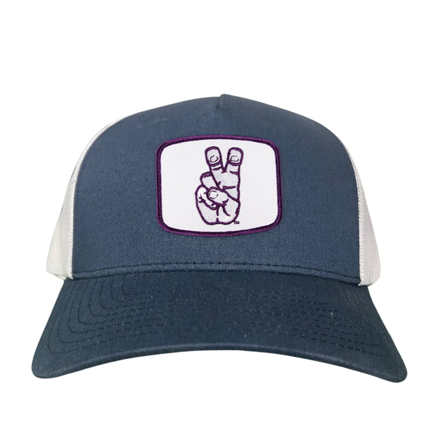 TCU Frog Hand Square Shape / Curved Bill Mesh Snapback / 126 / TCU001 - Navy Curved Mesh Snapback - Club Rehab