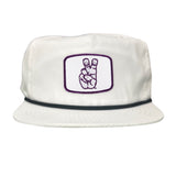 Flat Bill White with Black Rope Canvas