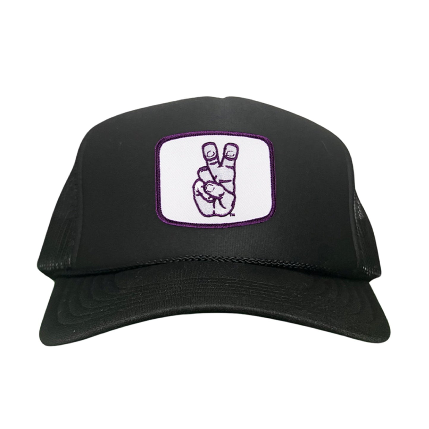 TCU Frog Hand Square Shape / Curved Bill Mesh Snapback / 126 / TCU001 - Black Foam Curved Snapback - Club Rehab