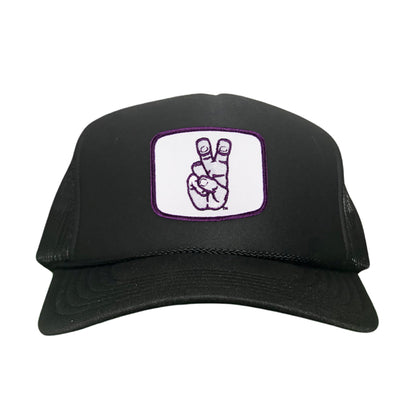 TCU Frog Hand Square Shape / Curved Bill Mesh Snapback / 126 / TCU001 - Black Foam Curved Snapback - Club Rehab