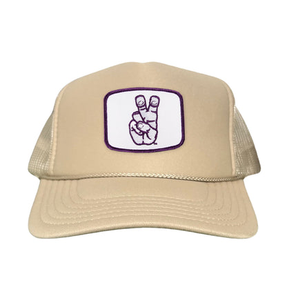 TCU Frog Hand Square Shape / Curved Bill Mesh Snapback / 126 / TCU001 - Khaki Foam Curved Snapback - Club Rehab