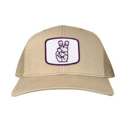 TCU Frog Hand Square Shape / Curved Bill Mesh Snapback / 126 / TCU001 - Khaki Curved Mesh Snapback - Club Rehab