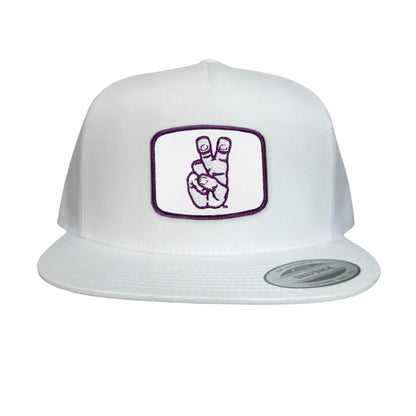 TCU Frog Hand Square Shape / Curved Bill Mesh Snapback / 126 / TCU001 - White Flat Bill Mesh Snapback - Club Rehab