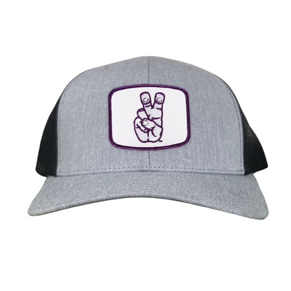 TCU Frog Hand Square Shape / Curved Bill Mesh Snapback / 126 / TCU001 - Heather Grey / Black Curved Mesh Snapback - Club Rehab