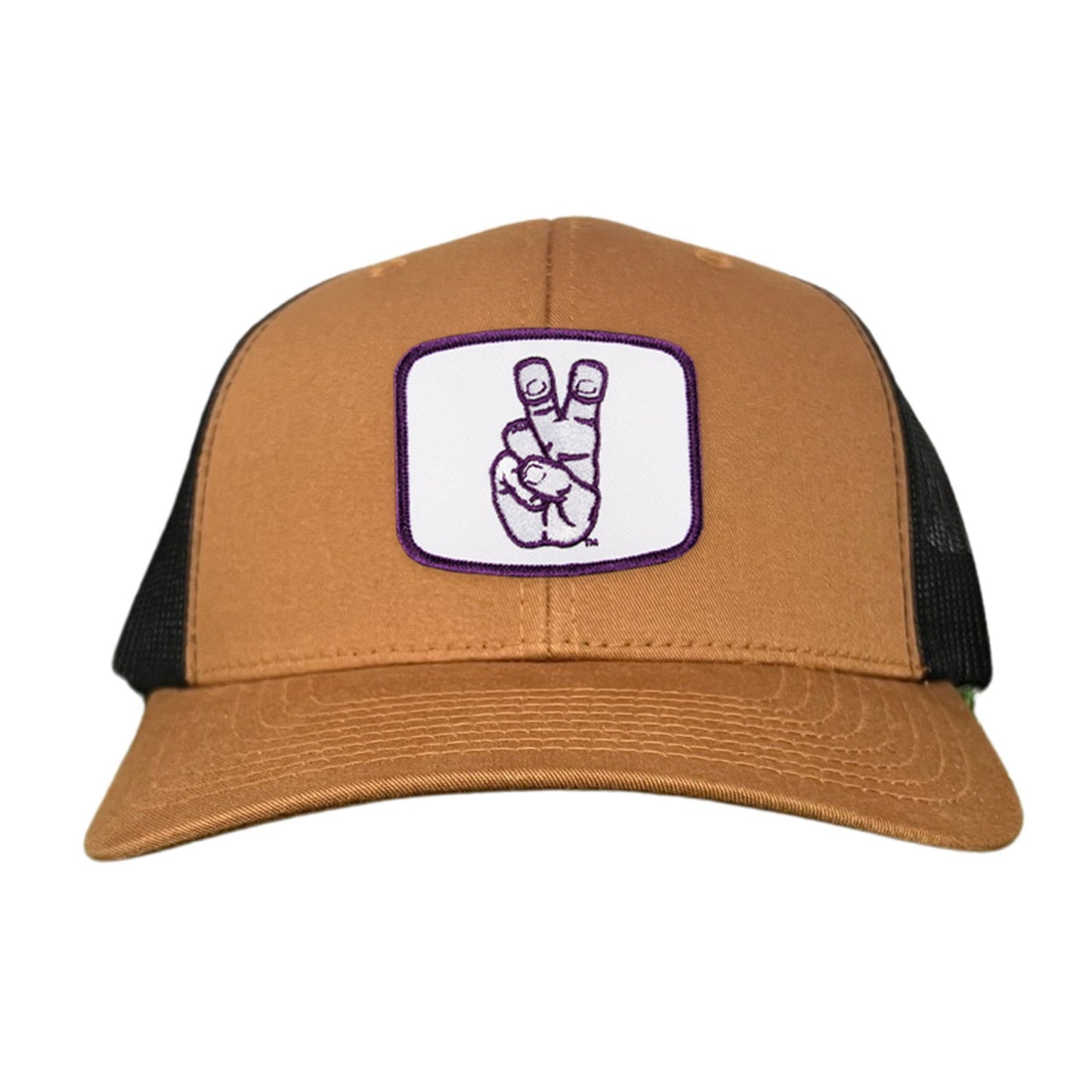 TCU Frog Hand Square Shape / Curved Bill Mesh Snapback / 126 / TCU001 - Caramel / Black Curved Mesh Snapback - Club Rehab