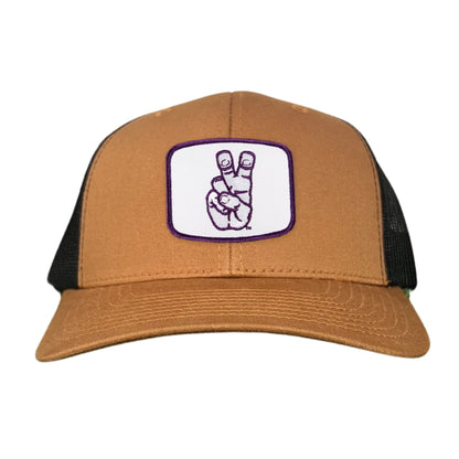 TCU Frog Hand Square Shape / Curved Bill Mesh Snapback / 126 / TCU001 - Caramel / Black Curved Mesh Snapback - Club Rehab
