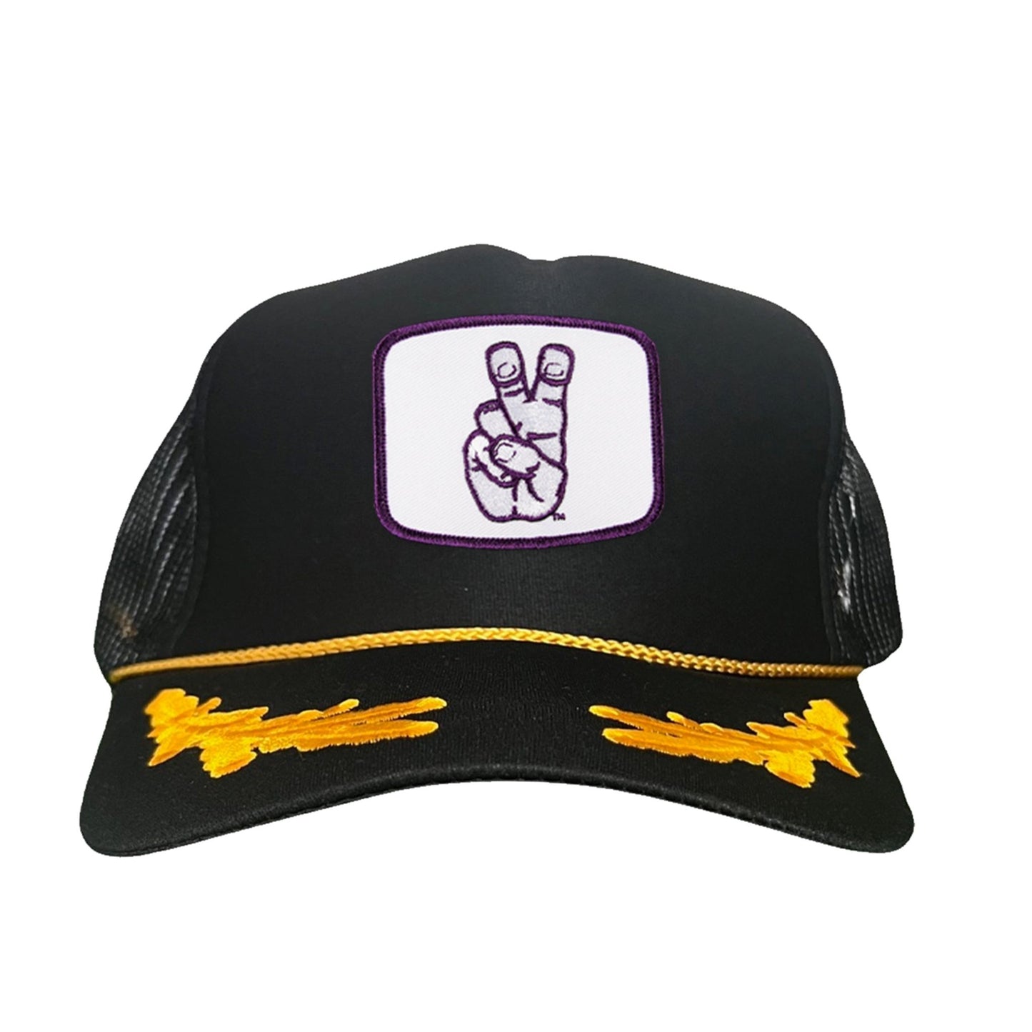 TCU Frog Hand Square Shape / Curved Bill Mesh Snapback / 126 / TCU001 - Black / Gold Foam Curved Snapback - Club Rehab