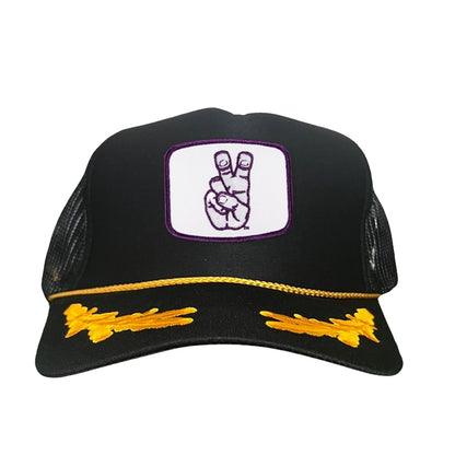 TCU Frog Hand Square Shape / Curved Bill Mesh Snapback / 126 / TCU001 - Black / Gold Foam Curved Snapback - Club Rehab
