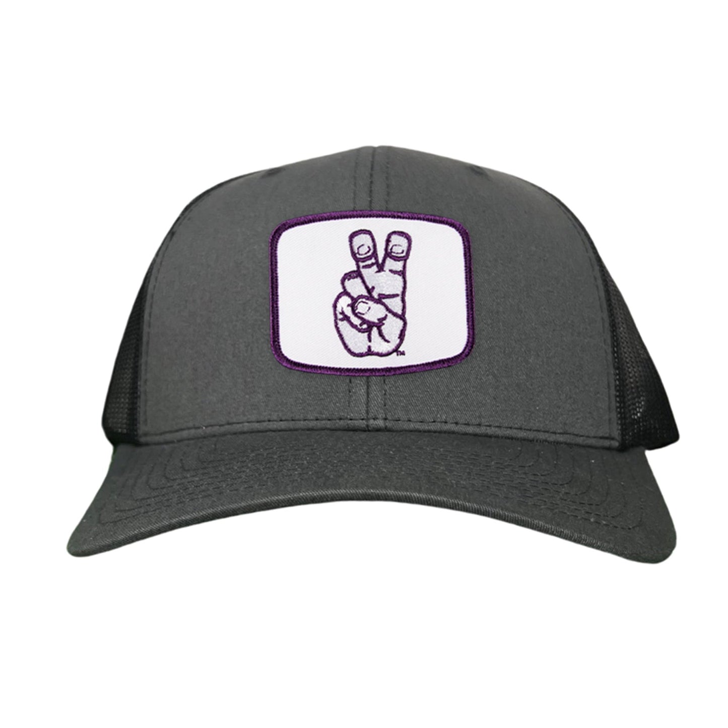 TCU Frog Hand Square Shape / Curved Bill Mesh Snapback / 126 / TCU001 - Charcoal Curved Mesh Snapback - Club Rehab
