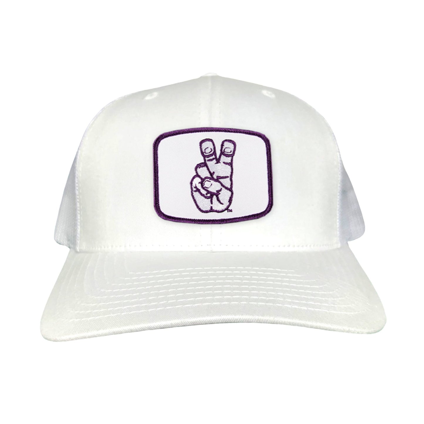 TCU Frog Hand Square Shape / Curved Bill Mesh Snapback / 126 / TCU001 - White Curved Mesh Snapback - Club Rehab