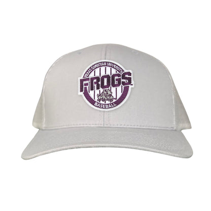TCU / Frogs Pinstripe Circle / Hats / 216 / TCU017 / MG - Silver Curved Bill Mesh Snapback - Club Rehab