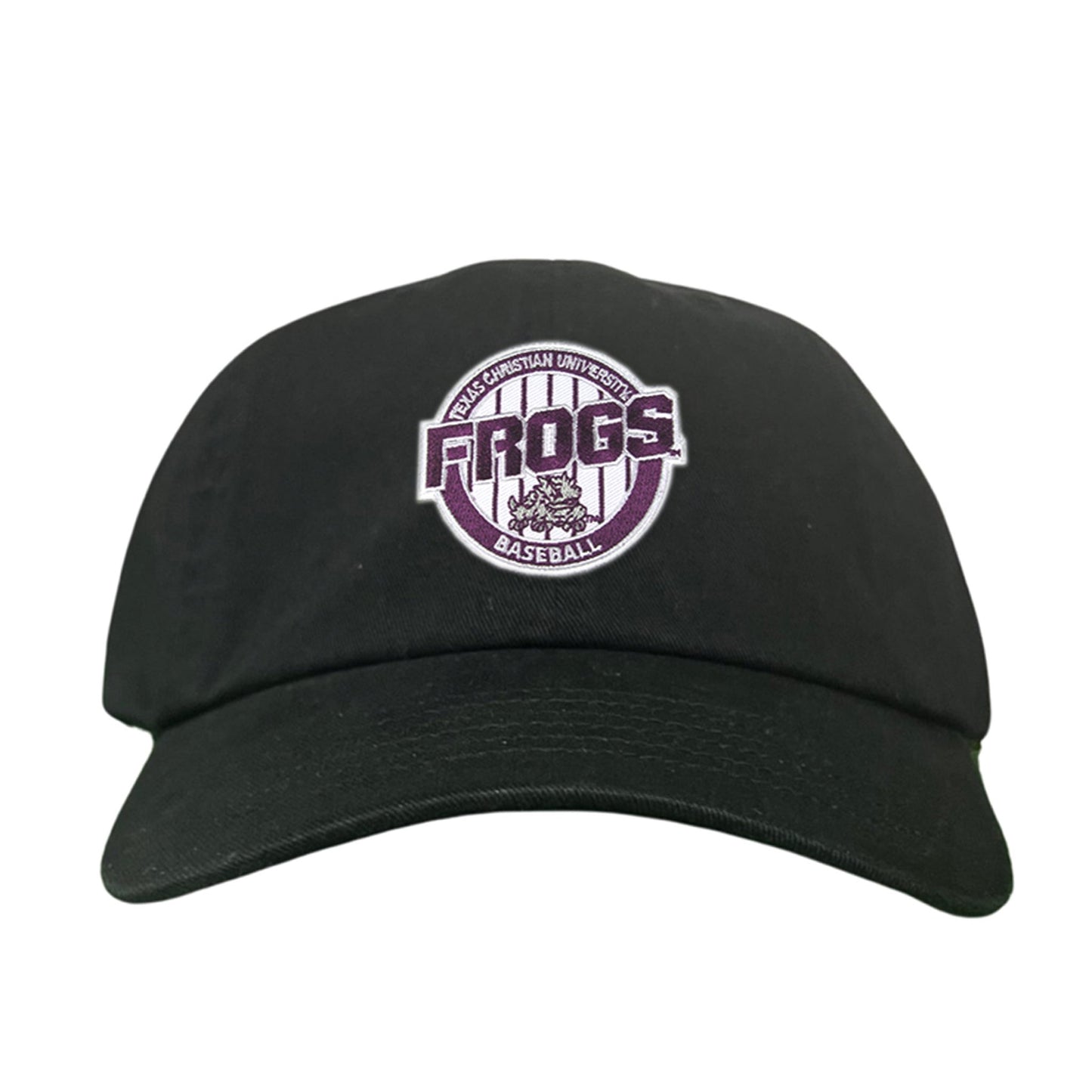 TCU / Frogs Pinstripe Circle / Hats / 216 / TCU017 / MG - Dad Hat Black - Club Rehab