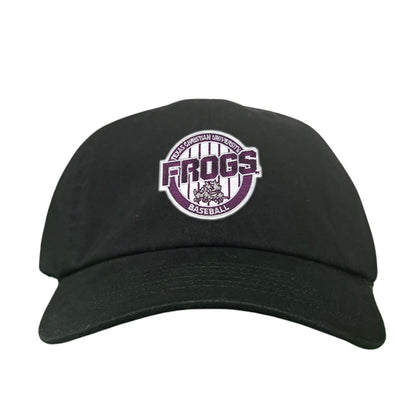 TCU / Frogs Pinstripe Circle / Hats / 216 / TCU017 / MG - Dad Hat Black - Club Rehab
