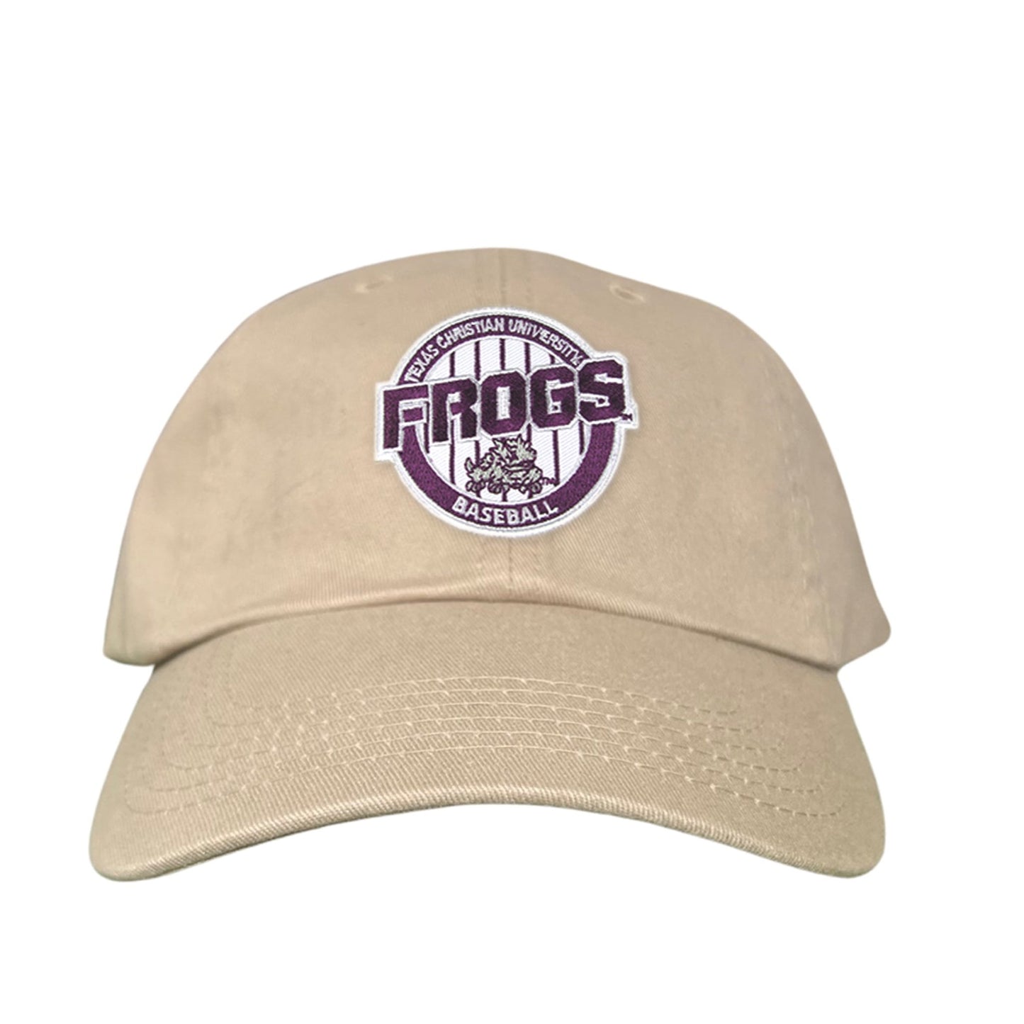 TCU / Frogs Pinstripe Circle / Hats / 216 / TCU017 / MG - Dad Hat Khaki - Club Rehab