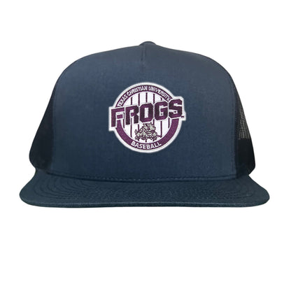 TCU / Frogs Pinstripe Circle / Hats / 216 / TCU017 / MG - Flatbill Charcoal Mesh Snapback - Club Rehab