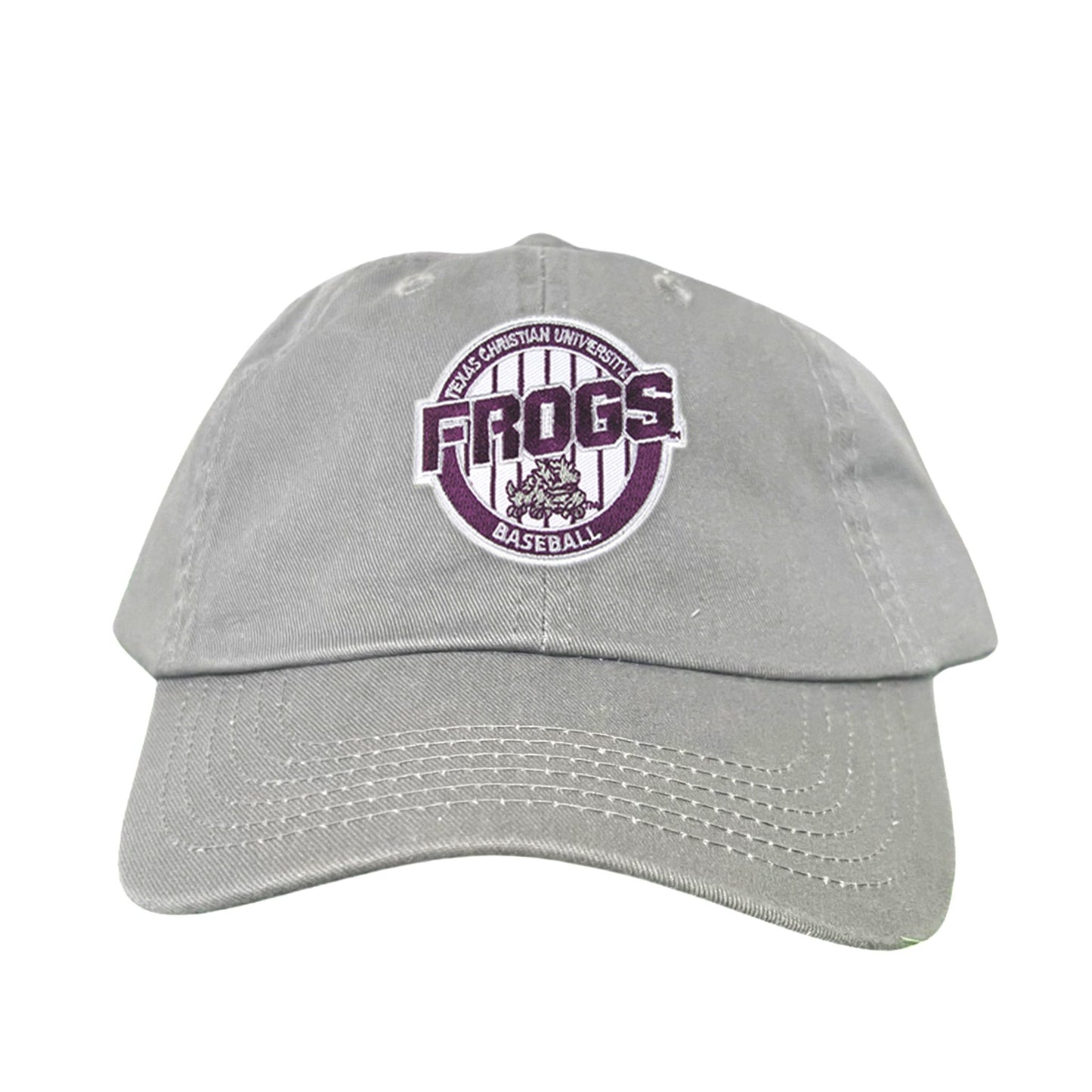 TCU / Frogs Pinstripe Circle / Hats / 216 / TCU017 / MG - Dad Hat Grey - Club Rehab