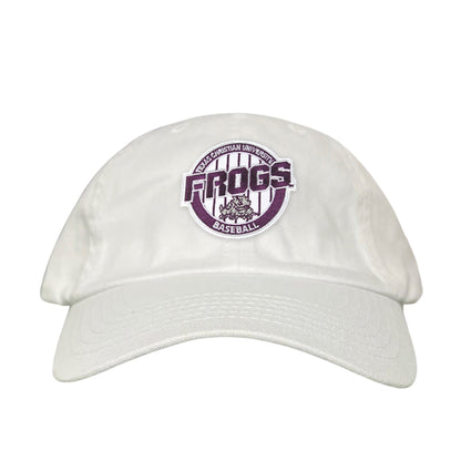 TCU / Frogs Pinstripe Circle / Hats / 216 / TCU017 / MG - Dad Hat White - Club Rehab