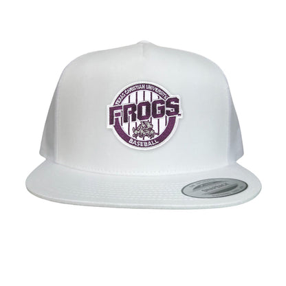 TCU / Frogs Pinstripe Circle / Hats / 216 / TCU017 / MG - Flatbill White Mesh Snapback - Club Rehab