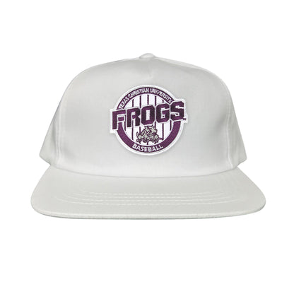 TCU / Frogs Pinstripe Circle / Hats / 216 / TCU017 / MG - White Flatbill Canvas Snapback - Club Rehab