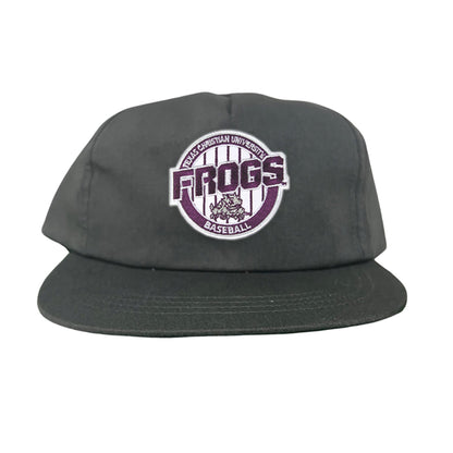 TCU / Frogs Pinstripe Circle / Hats / 216 / TCU017 / MG - Charcoal Flatbill Canvas Snapback - Club Rehab