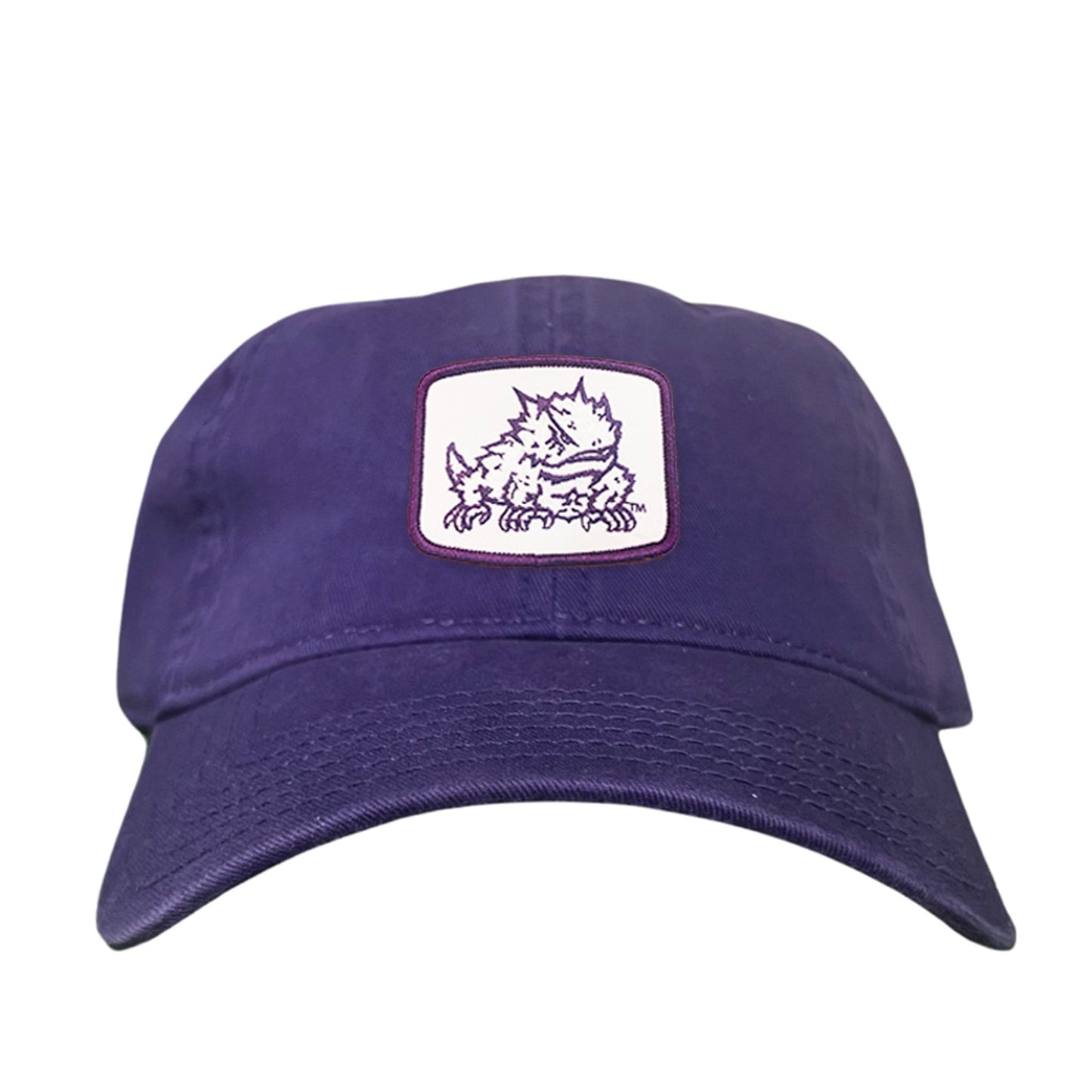 TCU Horned Frog Square Patch / Curved Bill Mesh Snapback / 121 - TCU005 - Purple Dad Hat - Club Rehab