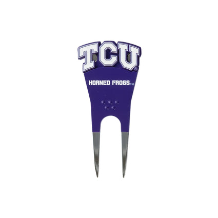TCU Horned Frogs divot tool: front · shaped marker