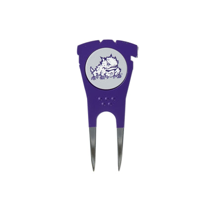TCU Horned Frogs divot tool: reverse · round marker