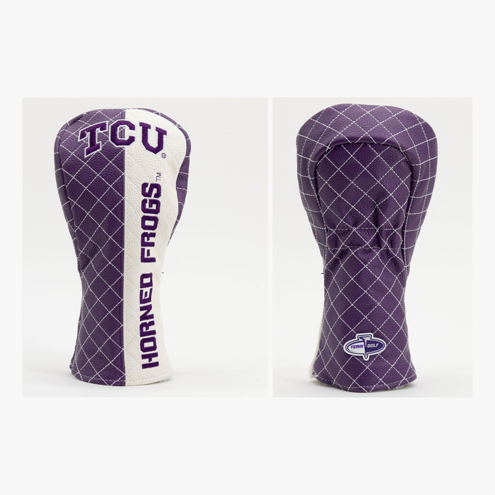 TCU Horned Frogs Split Quilted Fairway Headcover, front and back views