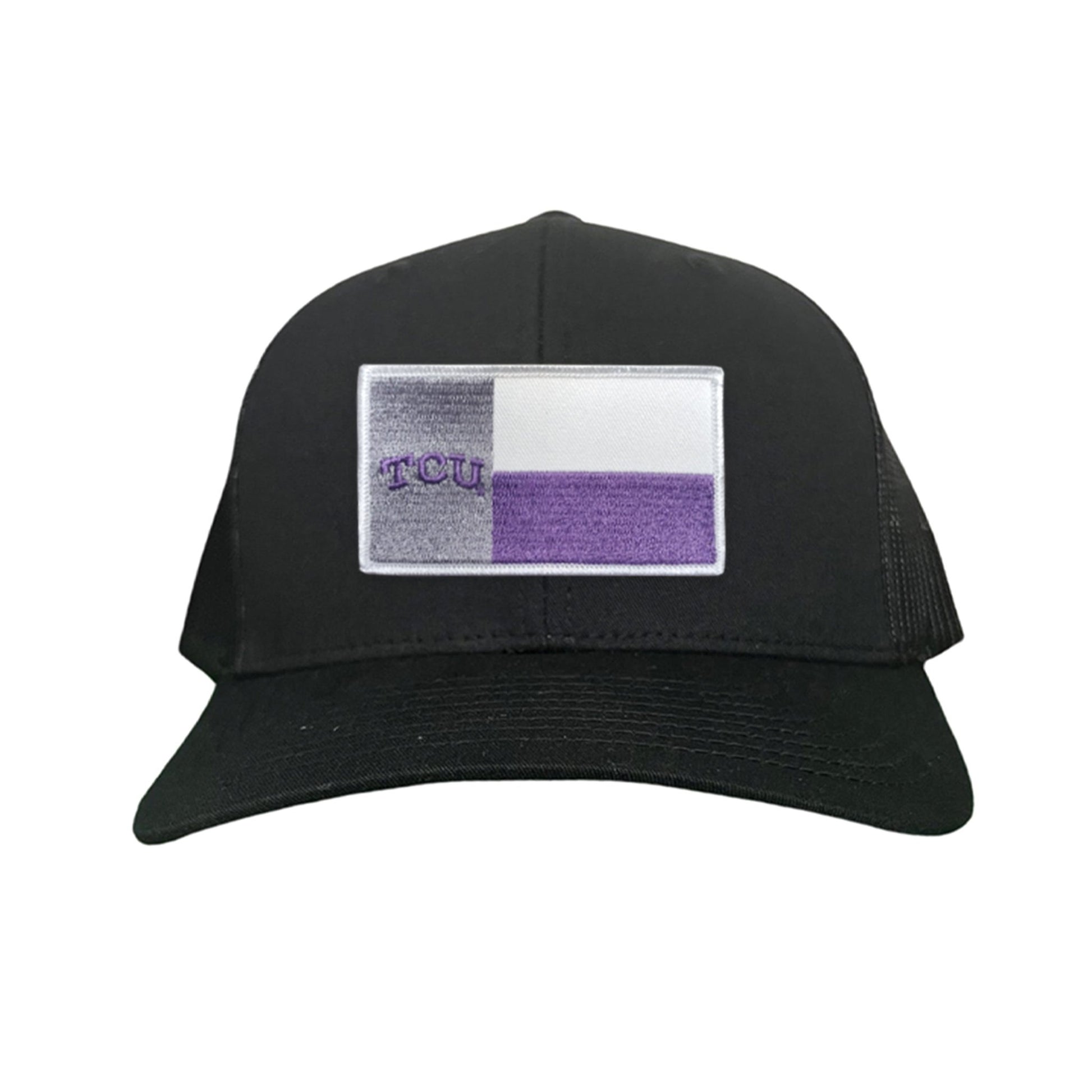 TCU Rectangle State Flag / Hats / 263 - Black Curved Bill Mesh Snapback - Club Rehab