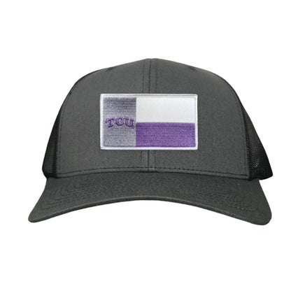 TCU Rectangle State Flag / Hats / 263 - Charcoal Curved Bill Mesh Snapback - Club Rehab