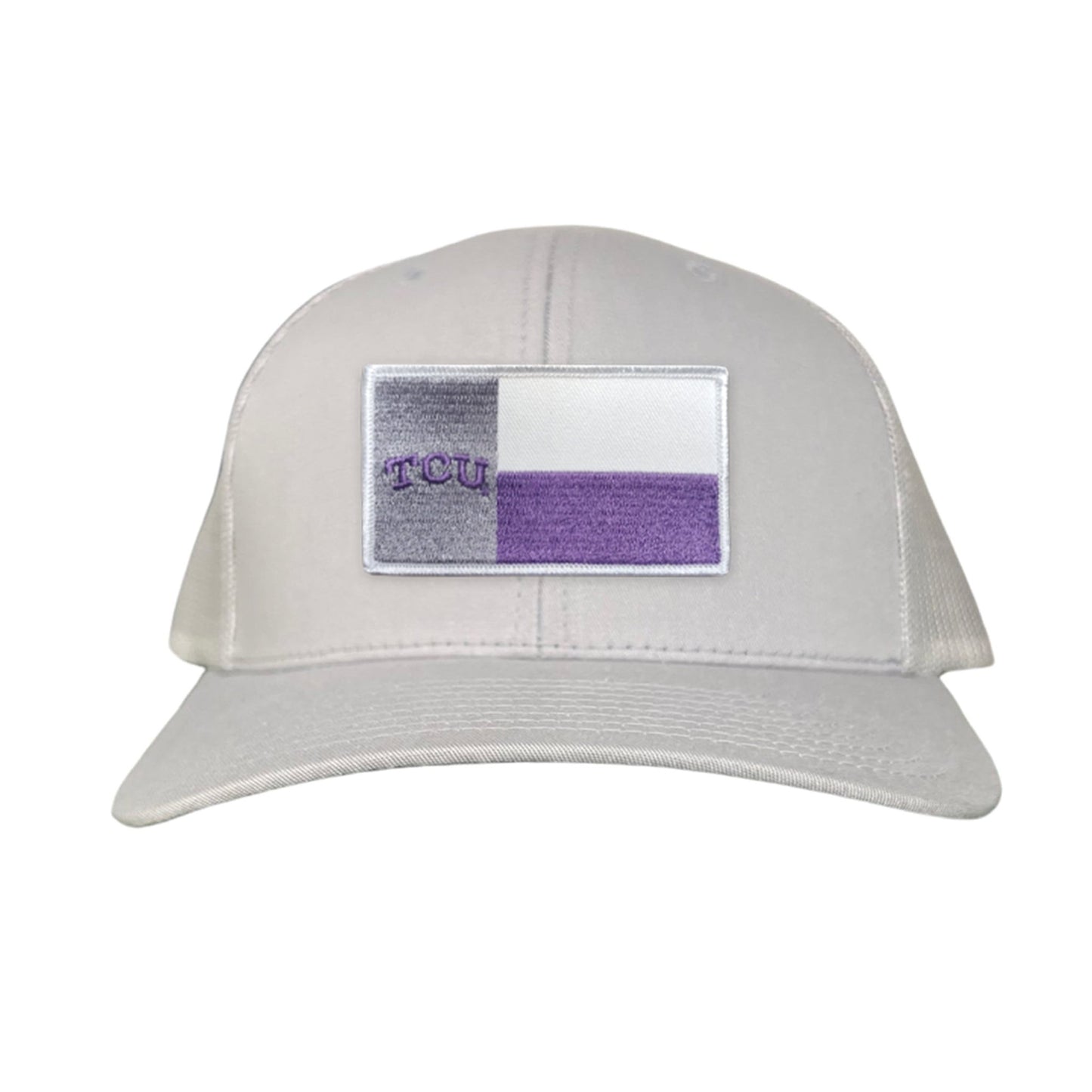 TCU Rectangle State Flag / Hats / 263 - Silver Curved Bill Mesh Snapback - Club Rehab