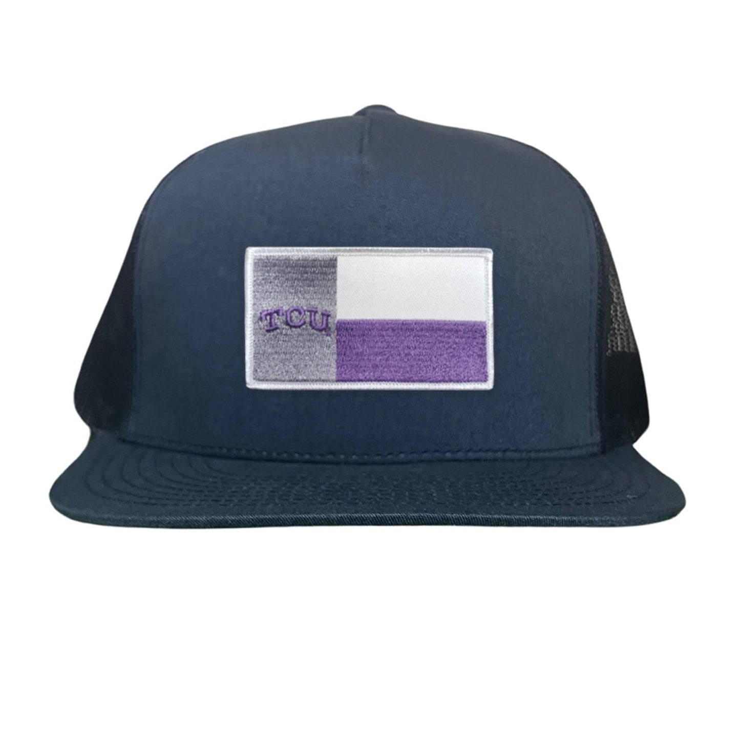 TCU Rectangle State Flag / Hats / 263 - Flatbill Charcoal Mesh Snapback - Club Rehab