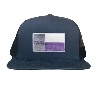 TCU Rectangle State Flag / Hats / 263 - Flatbill Charcoal Mesh Snapback - Club Rehab