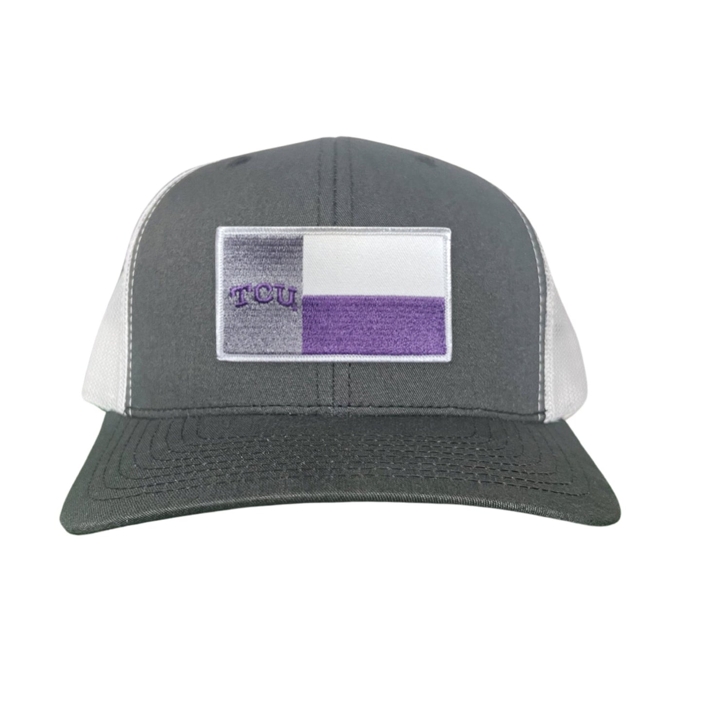 TCU Rectangle State Flag / Hats / 263 - Charcoal / White Curved Bill Mesh Snapback - Club Rehab