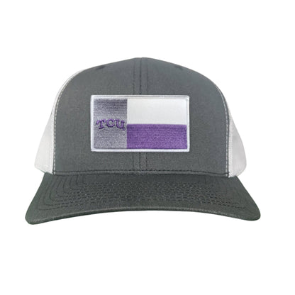 TCU Rectangle State Flag / Hats / 263 - Charcoal / White Curved Bill Mesh Snapback - Club Rehab