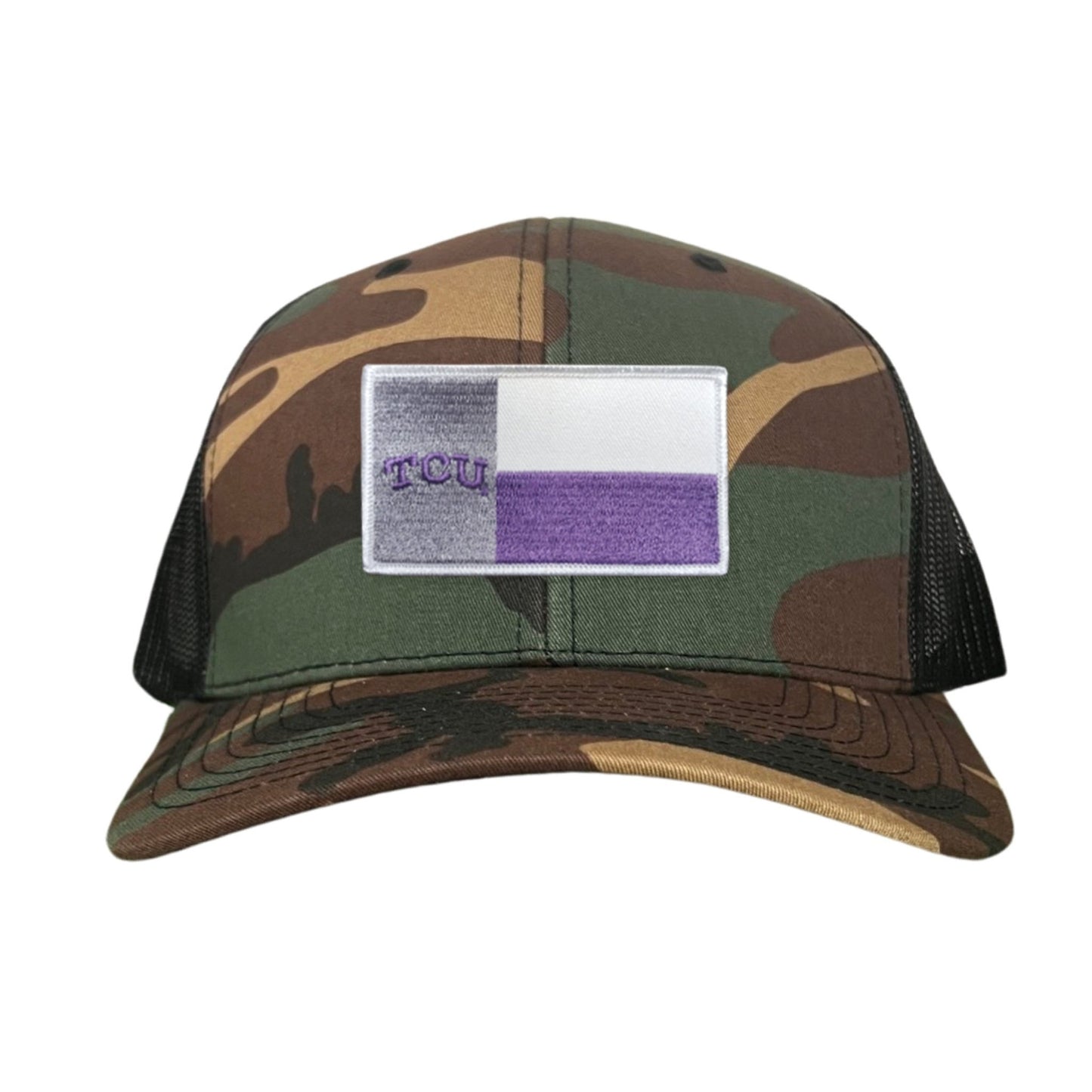 TCU Rectangle State Flag / Hats / 263 - Camo Curved Bill Mesh Snapback - Club Rehab
