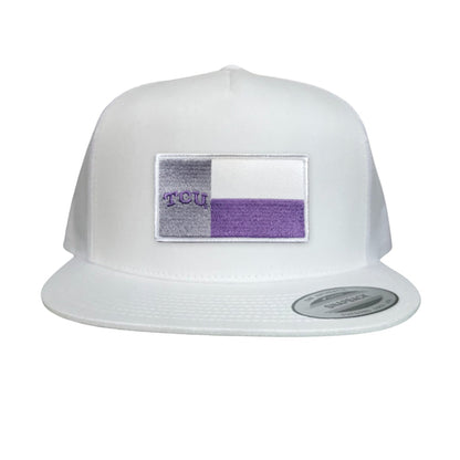 TCU Rectangle State Flag / Hats / 263 - Flatbill White Mesh Snapback - Club Rehab