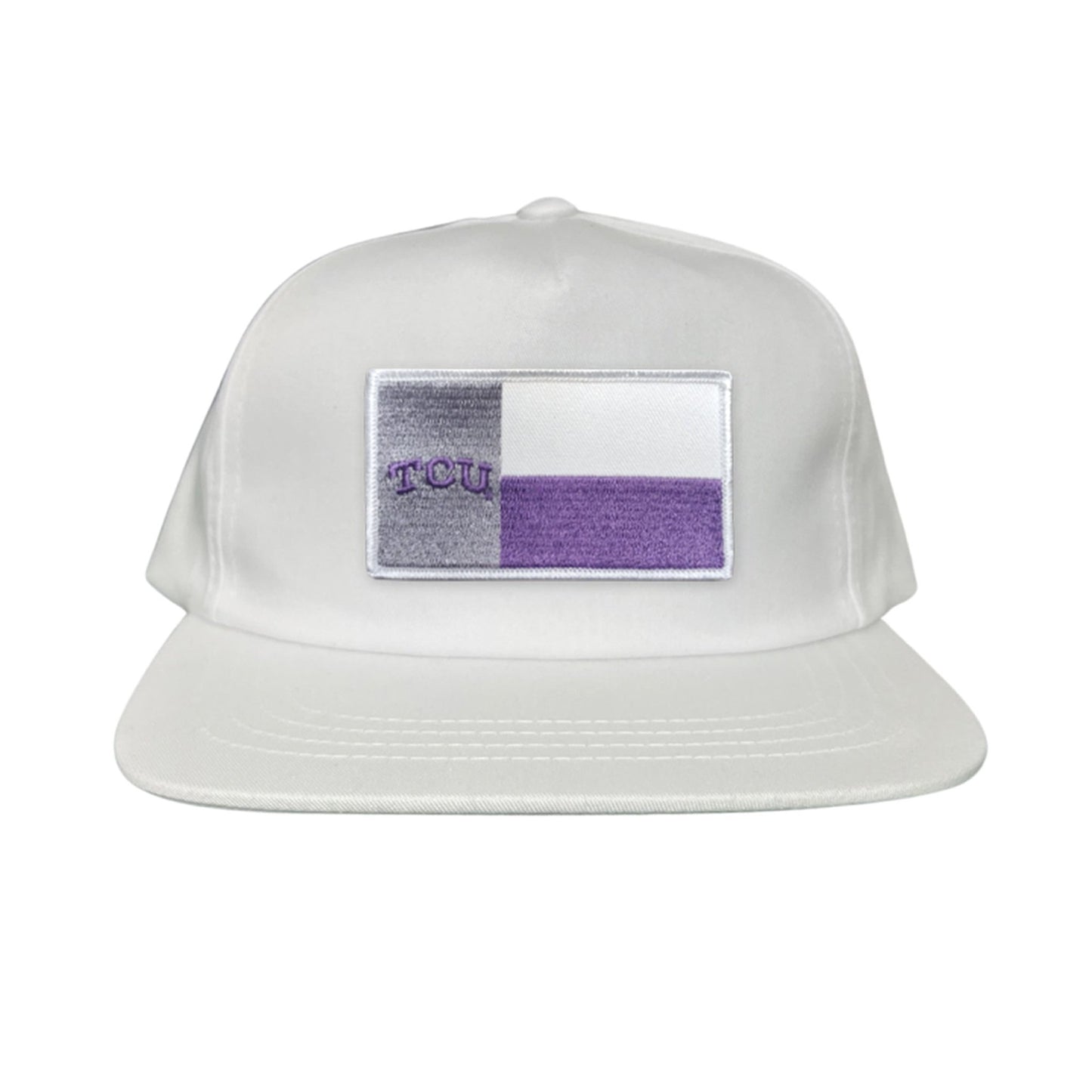 TCU Rectangle State Flag / Hats / 263 - White Flatbill Canvas Snapback - Club Rehab