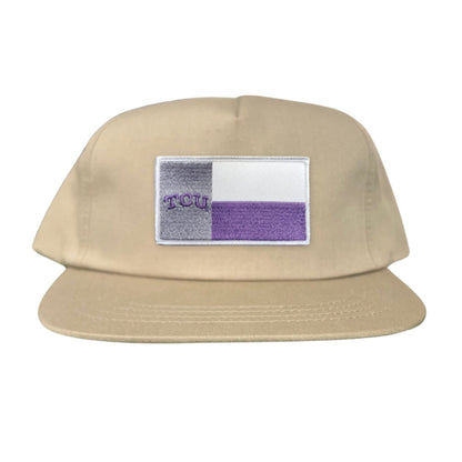 TCU Rectangle State Flag / Hats / 263 - Khaki Flatbill Canvas Snapback - Club Rehab