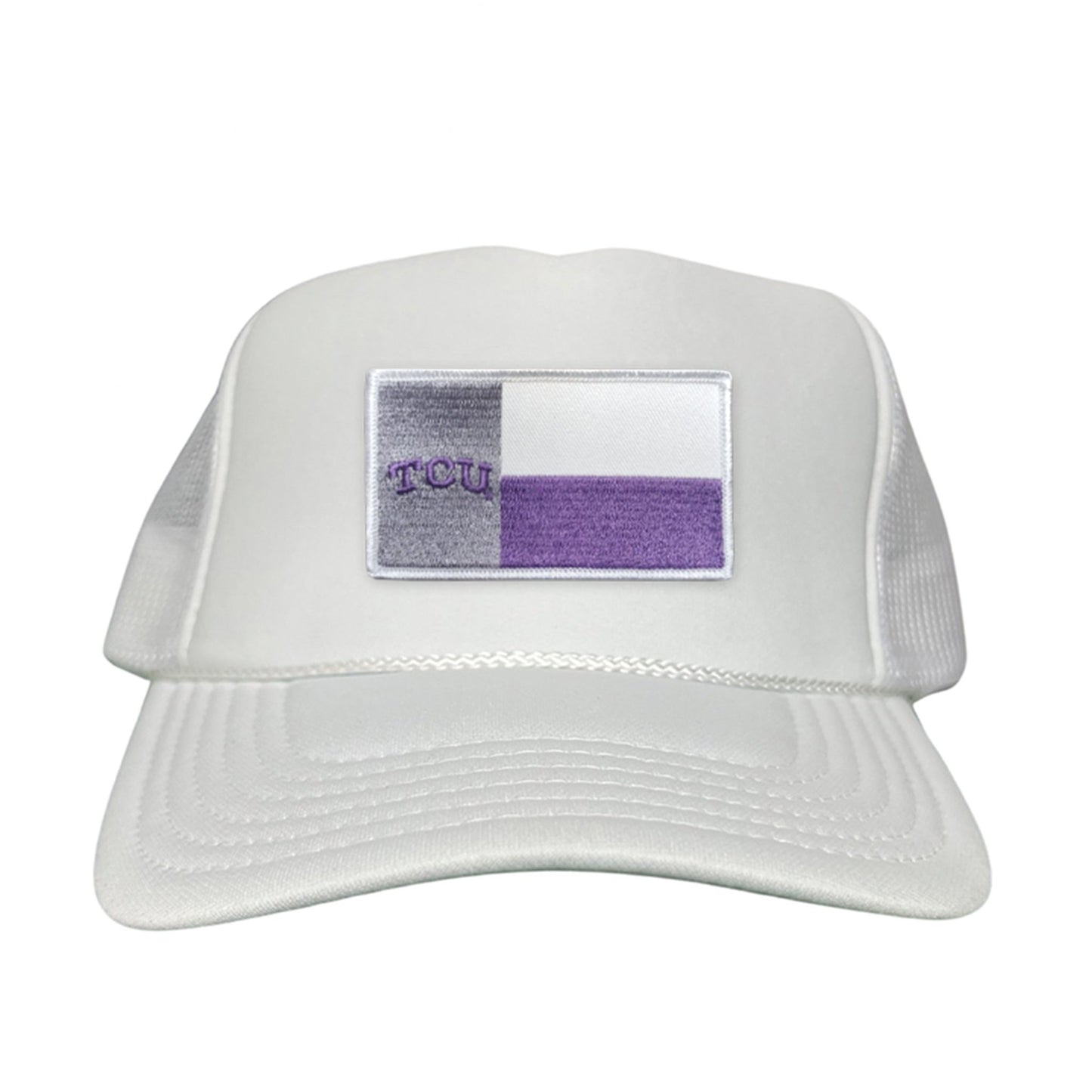 TCU Rectangle State Flag / Hats / 263 - White Foam Curved Snapback - Club Rehab