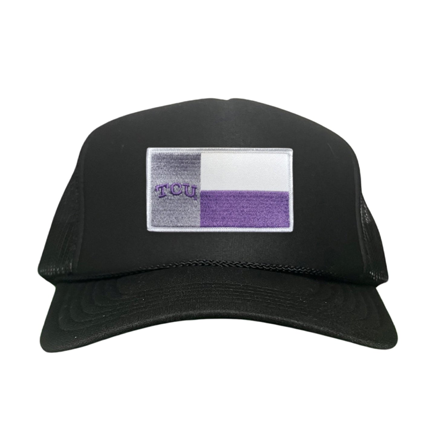 TCU Rectangle State Flag / Hats / 263 - Black Foam Curved Snapback - Club Rehab