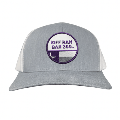 TCU Riff Ram Bah Zoo w/h State Flag / Hats / TCU099 / 249 / MM - Heather Grey / White Curved Bill Mesh Snapback - Club Rehab