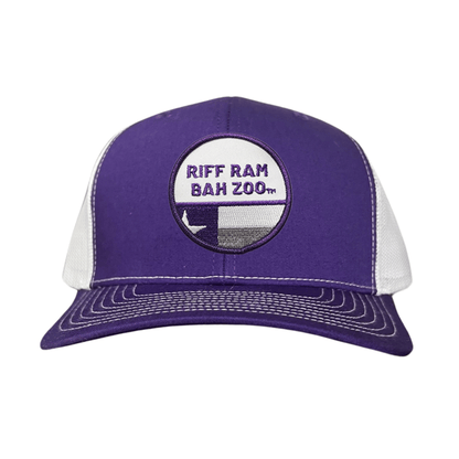 TCU Riff Ram Bah Zoo w/h State Flag / Hats / TCU099 / 249 / MM - Purple / White Curved Bill Mesh Snapback - Club Rehab