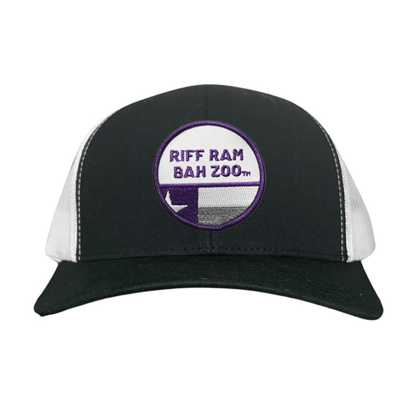 TCU Riff Ram Bah Zoo w/h State Flag / Hats / TCU099 / 249 / MM - Black / White Curved Bill Mesh Snapback - Club Rehab
